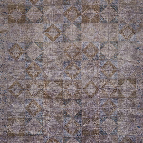 Vintage geometric pattern with intricate details and muted color palette.