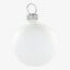 Simple white Christmas ornament with silver cap and loop hanger.