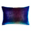 Vibrantly colored rectangular pillow with plush texture and decorative stitching.
