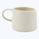 Simple off-white ceramic mug with a single handle