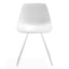Sleek and minimalist white chair with tapered metal legs