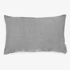 Silk Velvet Lumbar Pillow-Light Silver