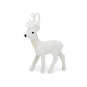 Shimmering white fawn figure with glittery texture and festive design.