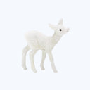 Glittery deer fawn figurine for festive holiday decoration display.