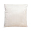 Square off-white decorative pillow with pleated texture and silky sheen.