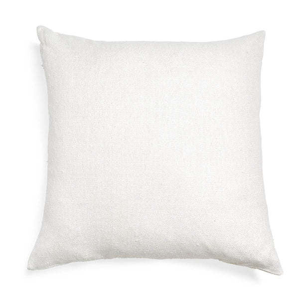 Basket Weave Raw Silk Pillow-Cream