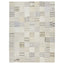 Contemporary geometric area rug with neutral color palette and dynamic design.