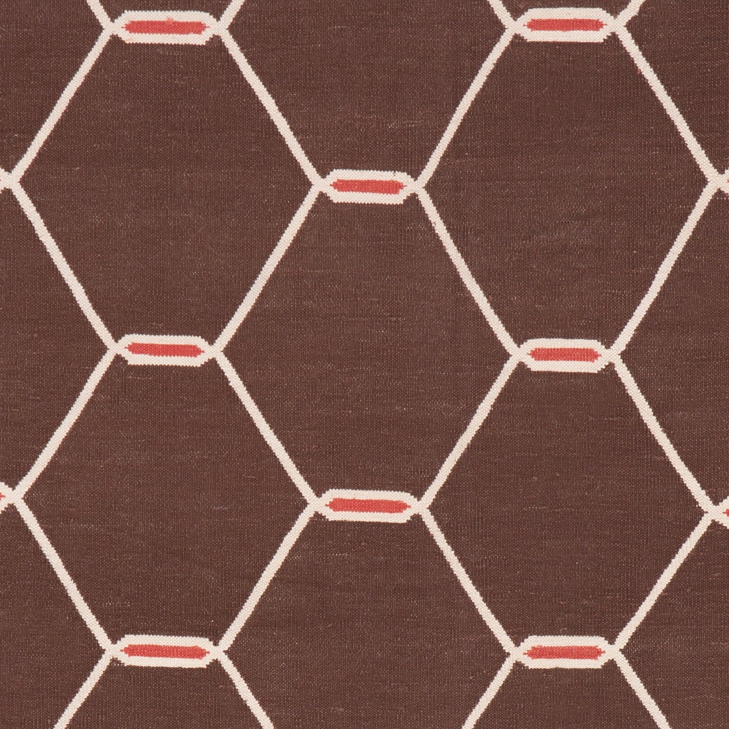 Geometric patterned fabric with hexagons and molecular structure influence.