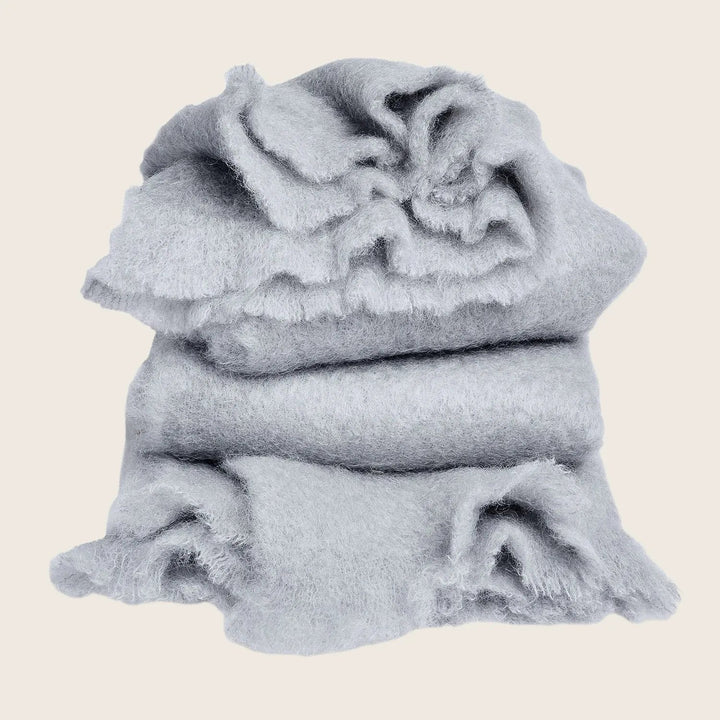 Mohair Throw-Ice Blue