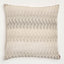 Contemporary square decorative pillow with textured fabric and wave-like pattern.