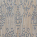 Elegant damask pattern in blue on beige creates luxurious texture.