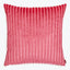 Vibrant red pillow with soft, velvety texture and ribbed design.