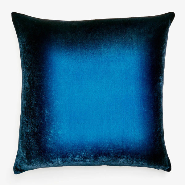 Stylish decorative pillow with gradient design, showcasing rich blue tones.
