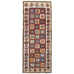 Intricately designed handwoven rug showcases vibrant colors and cultural heritage.