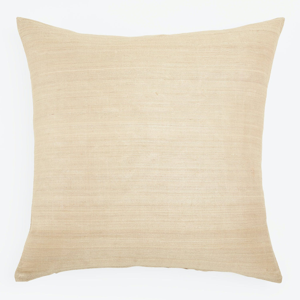 Raw Silk Pillow - 24" x 24"-Ivory