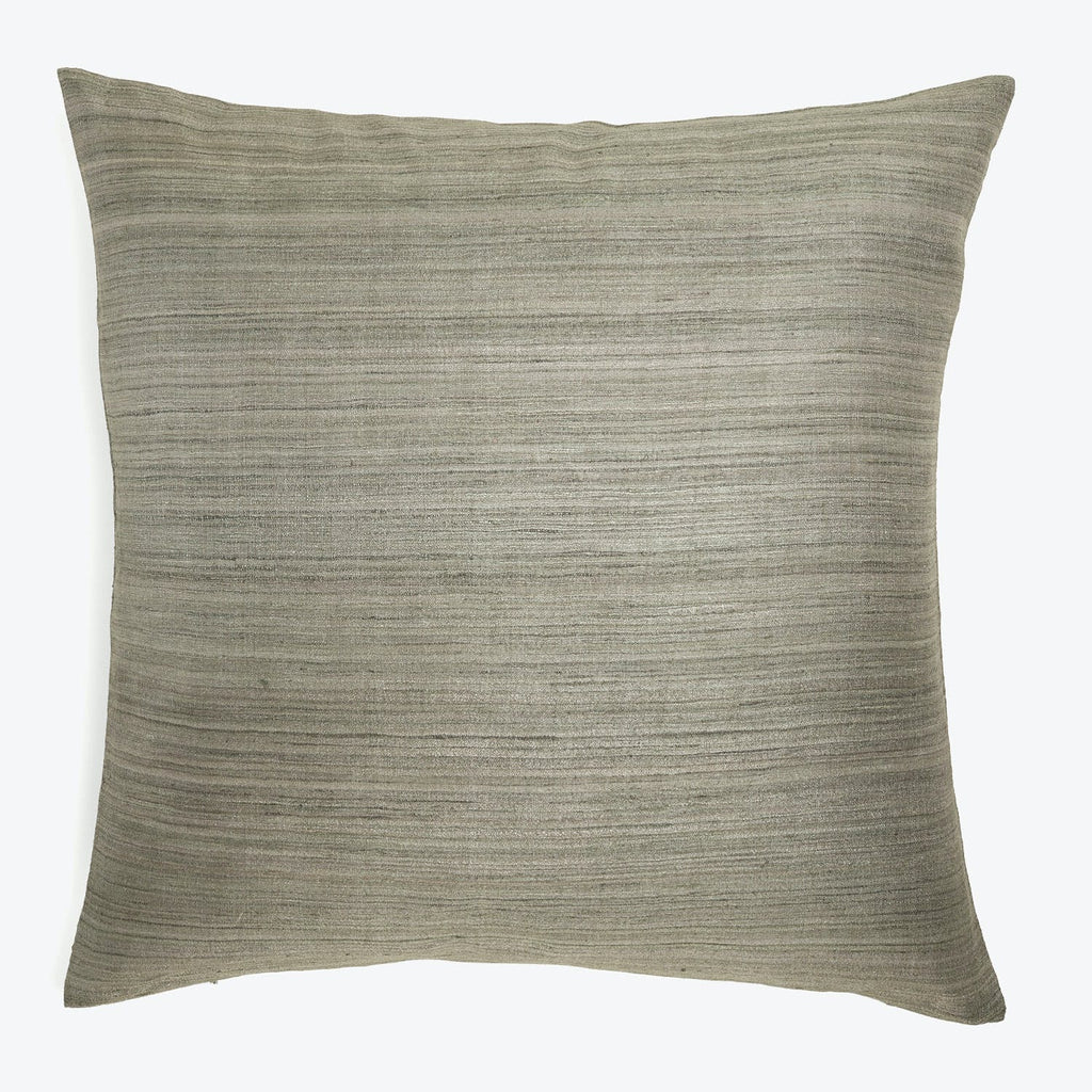 Raw Silk Pillow - 24" x 24"-Mineral