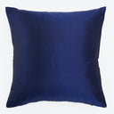 Single navy blue cushion with visible weave texture and plump appearance.