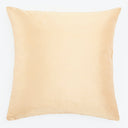 Plain, pale yellow pillow with smooth texture and simple design.