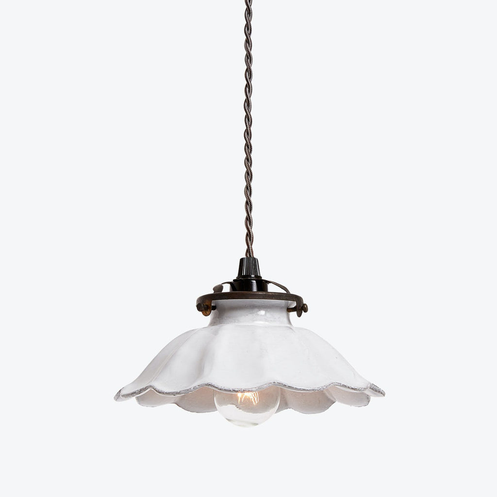 Elegant pendant light with frosted glass shade and classic design