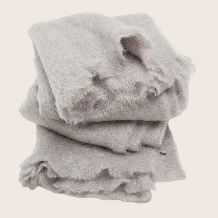 Mohair Throw-Light Gray