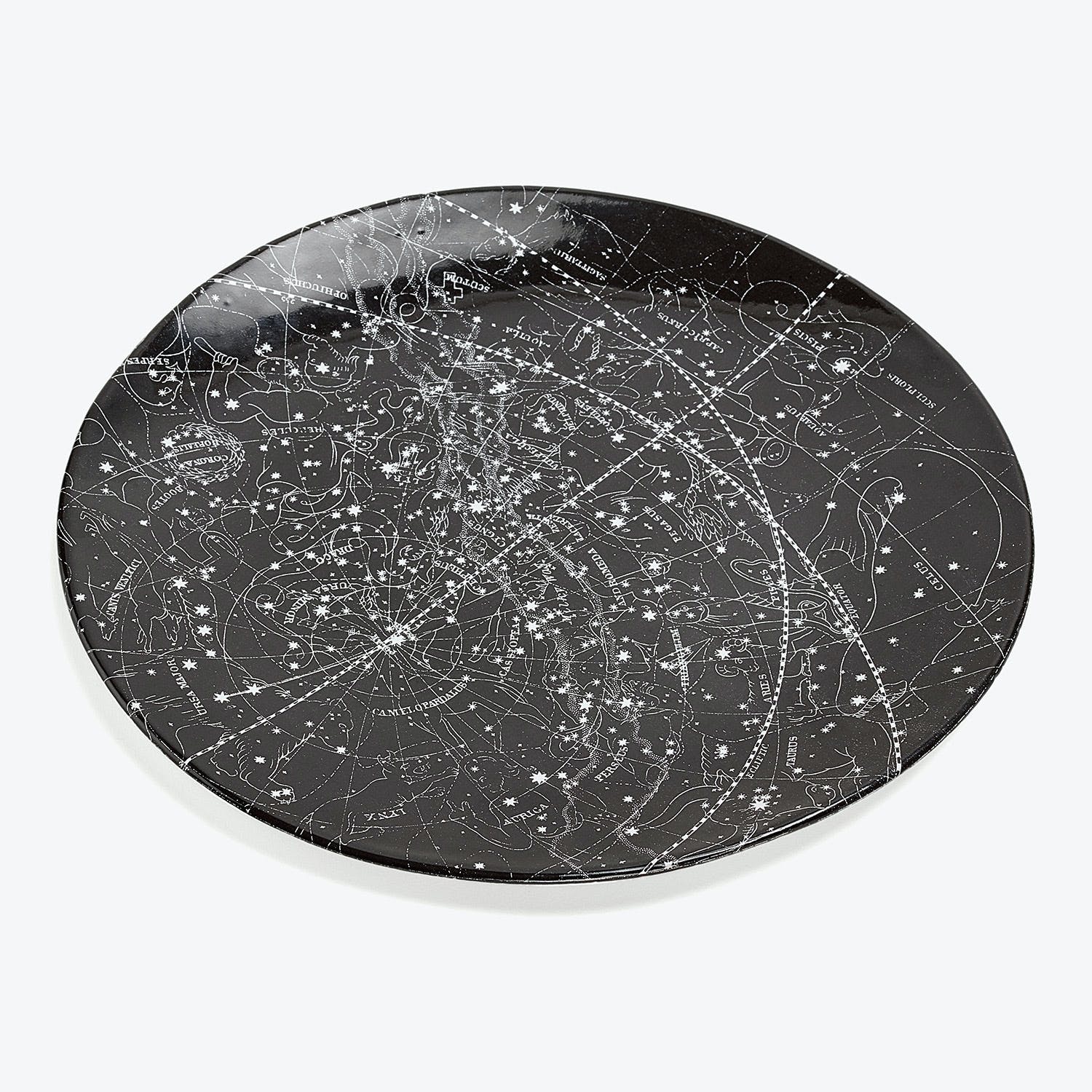 Intricate celestial plate with detailed star chart and constellations