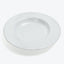 Plain white plate with glossy finish, suitable for any table setting.