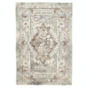 Elegant, vintage-inspired rectangular area rug with intricate floral patterns.