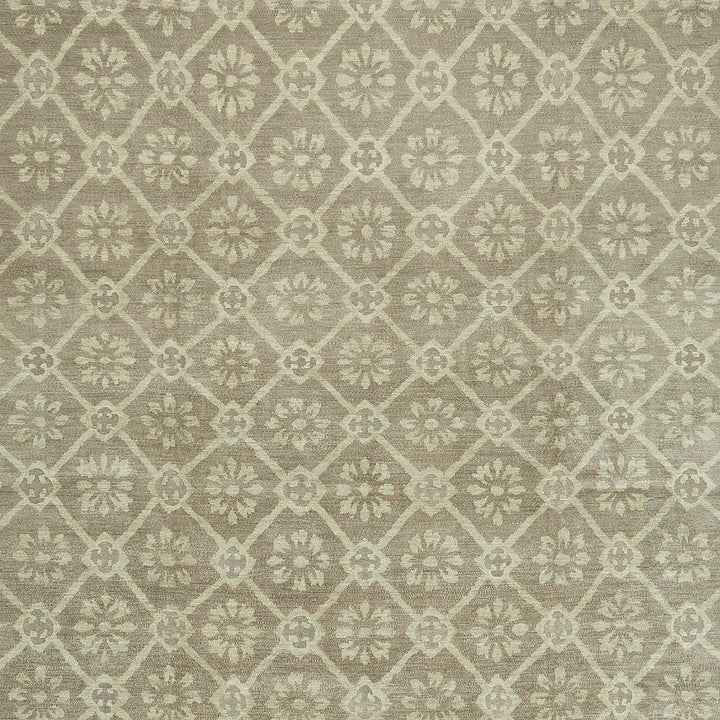 Monochromatic floral pattern with diamond-shaped motifs for elegant home decor.