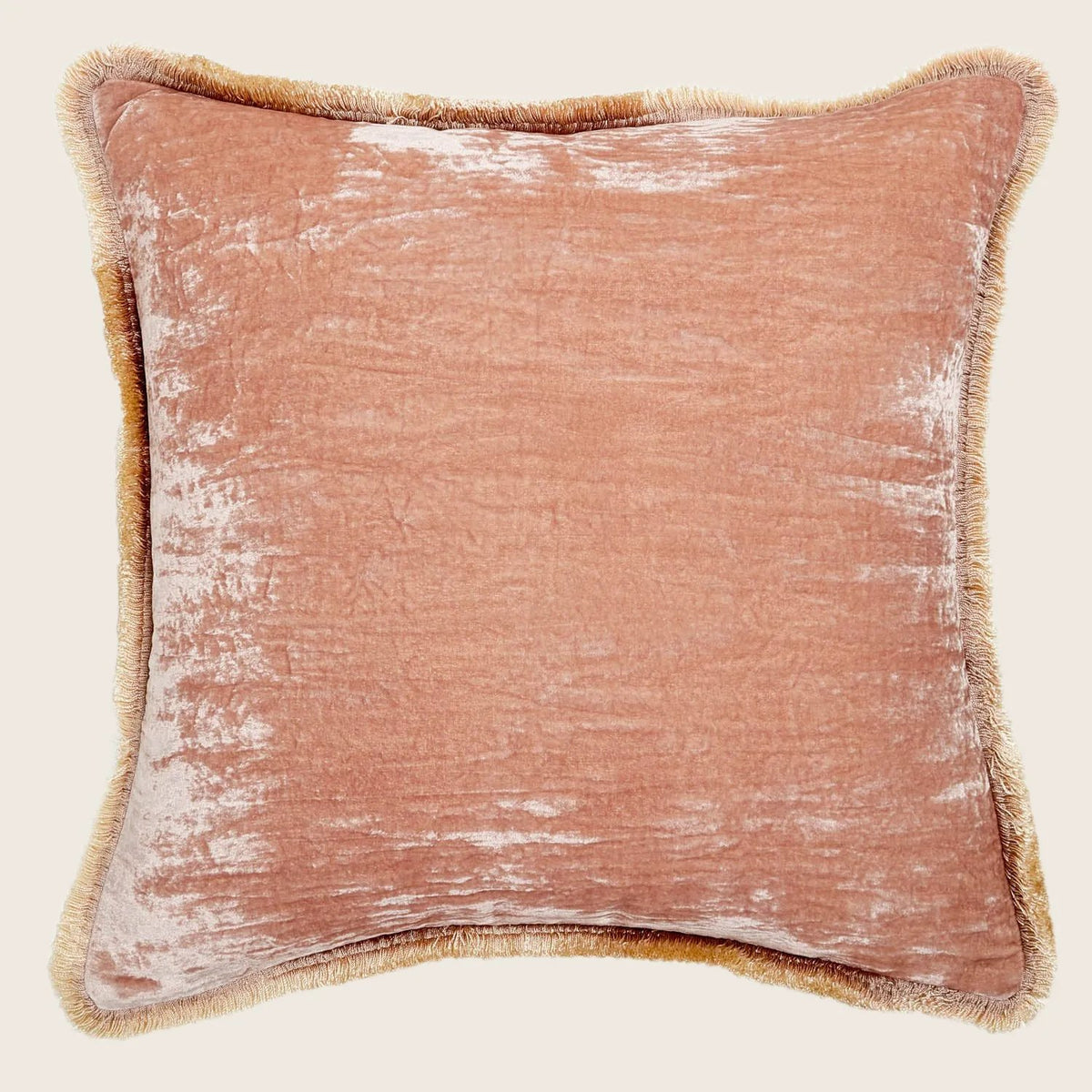 Silk Velvet Fringe Pillow- CANDY COLOR