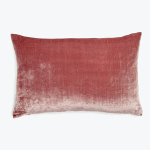 Silk Velvet Lumbar Pillow-New Rose