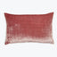 Plush rectangular pillow with rich dusky rose velvet texture.