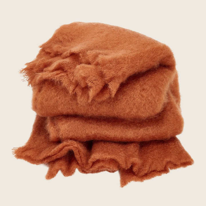 Mohair Throw-Orange