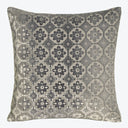 Monochrome floral patterned square pillow adds traditional elegance to decor.