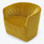 Mustard yellow velvet accent chair with tufted back and seat