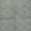 Geometric lattice patterned fabric in muted blue and grey shades.