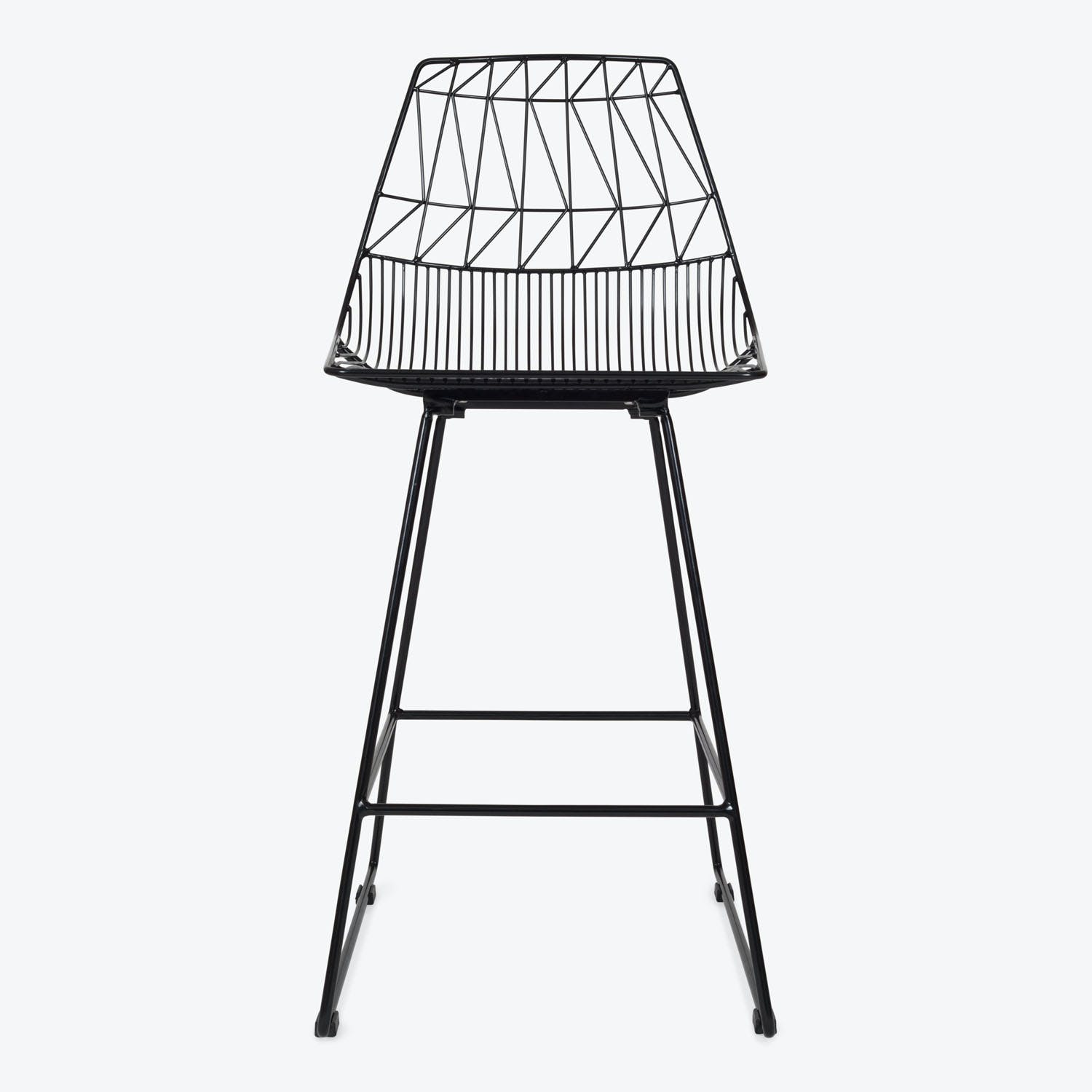 Modern-style bar stool with geometric design and minimalist aesthetic.