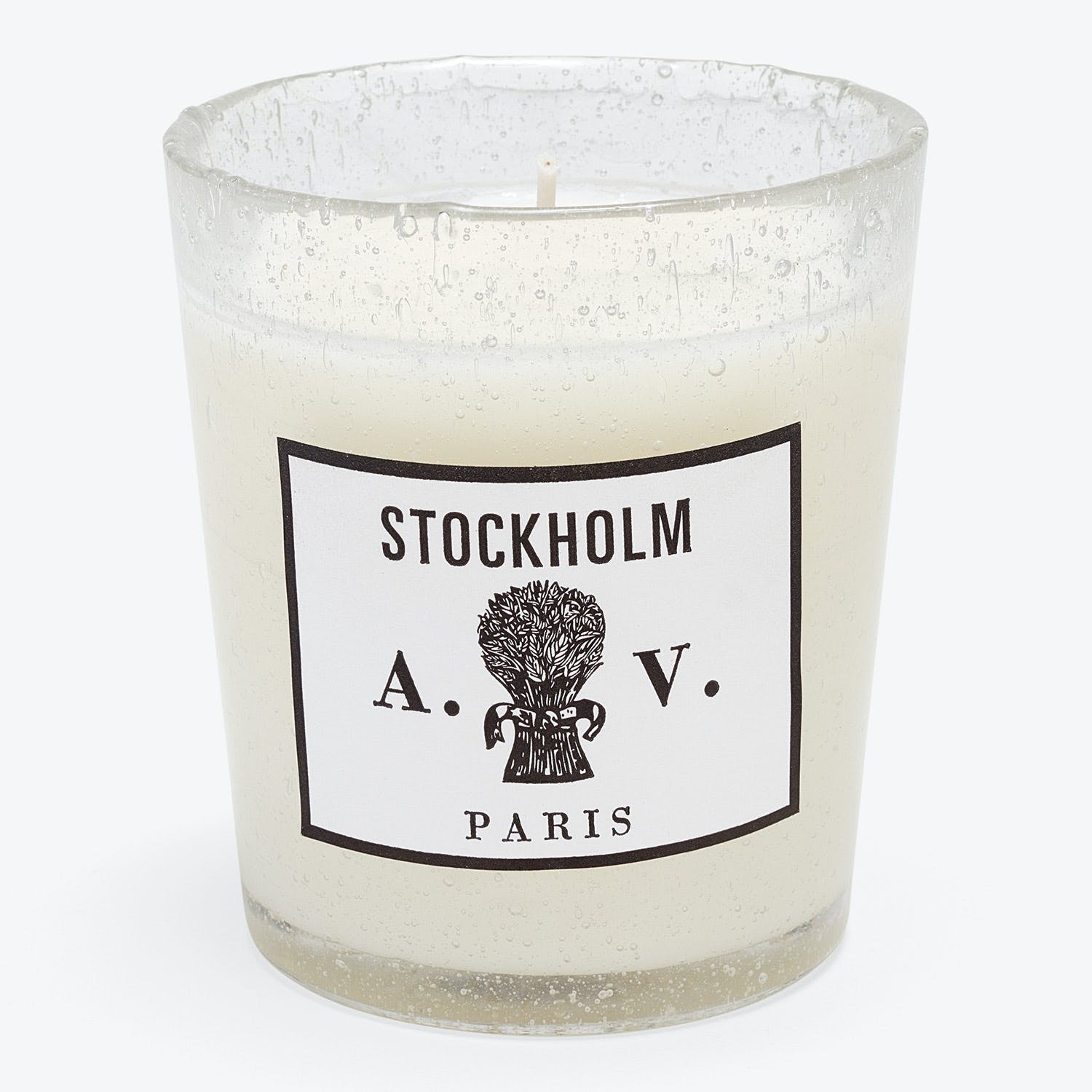 Stockholm scented candle with minimalist design and European luxury feel.