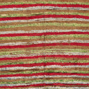 Vibrant, textured fabric with colorful horizontal stripes in varied shades.