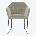 New York Sedia Dining Arm Chair, Velvet-Lario 03 Taupe-Luxe Velvet