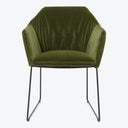New York Sedia Dining Arm Chair, Velvet-Lario 1401 Moss-Luxe Velvet