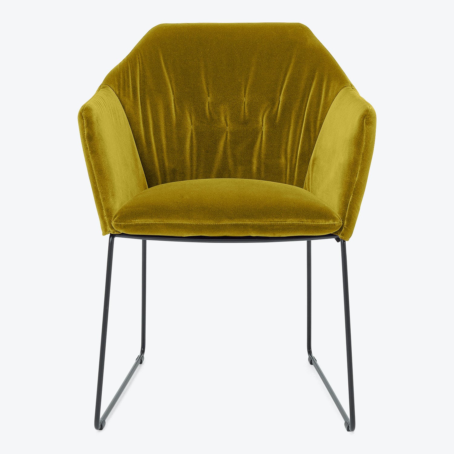 New York Sedia Dining Arm Chair, Velvet-Lario 1403 Citron-Luxe Velvet