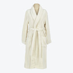 Soft and plush cotton bathrobe with shawl collar and pockets.