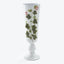 Elegant floral motif glass vase with a translucent frosted appearance