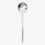 A stainless steel spoon with a sleek, reflective surface.