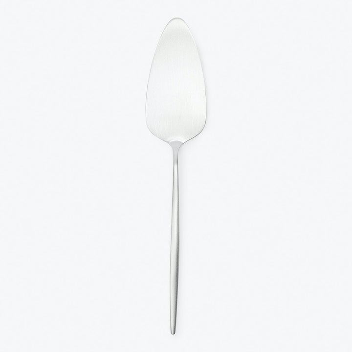 Metal dessert spoon with classic design, sleek and simple.