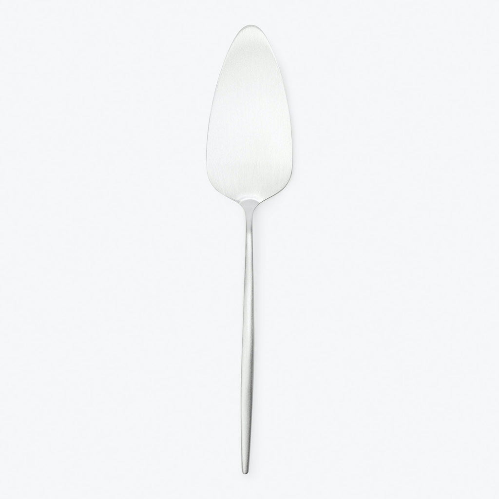 Metal dessert spoon with classic design, sleek and simple.