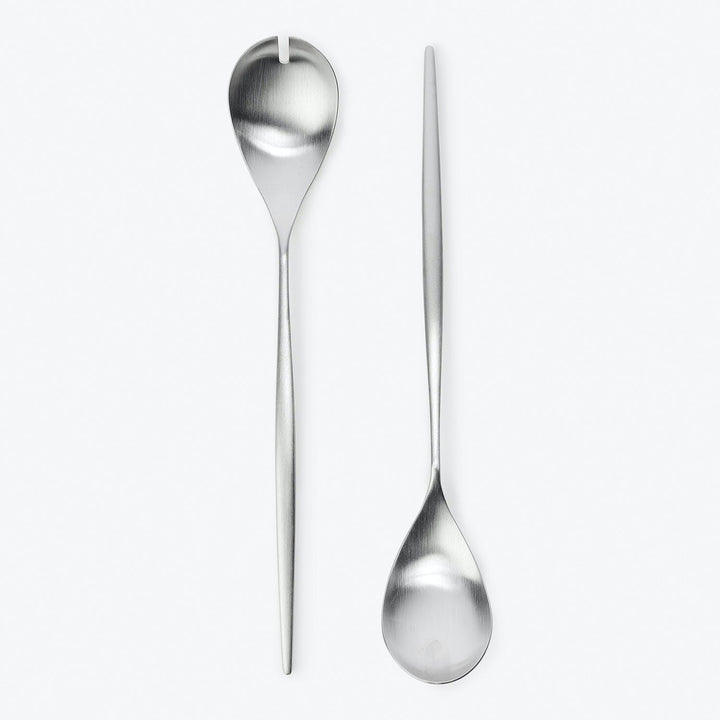 Modern stainless steel utensils with unique features for specialized use.