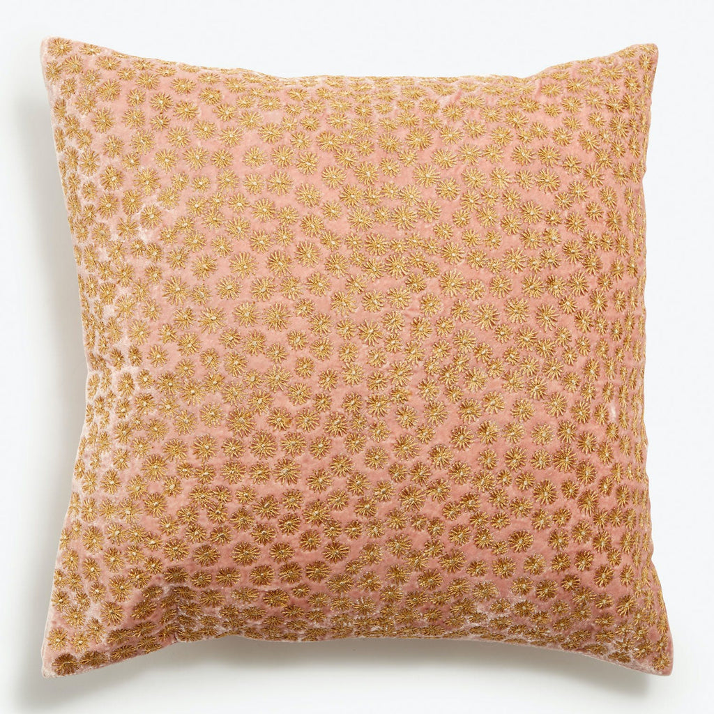 Square-shaped pillow with ornate pattern, soft fabric and exquisite craftsmanship.