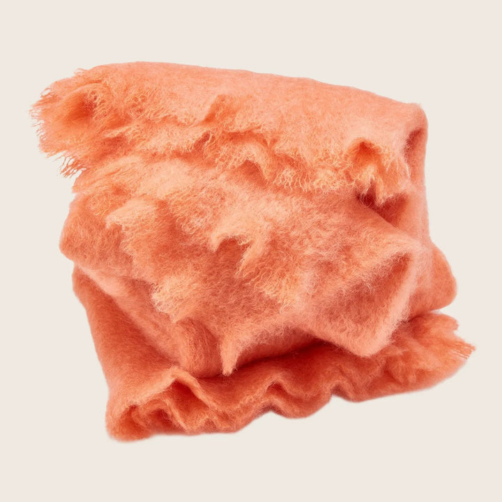 Mohair Throw-Salmon