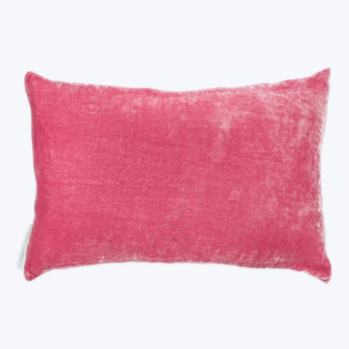 Silk Velvet Lumbar Pillow-Orchid